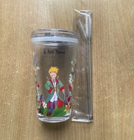 全新小王子玻璃杯連飲管及刷