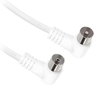 Ekon TV Aerial Cable 90 Degree Connectors 6ft Male Adapter Included Male Female Antenna Cable 75dB f