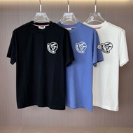 Mo * ier Street Wear Summer Men's T-Shirt Letter Short Sleeve Pure Cotton Round Neck Fashion Couple 