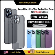 Sarung Matte Ultra Nipis 0.5mm Dengan Perlindungan Lensa Kamera untuk iPhone 16 15 14 13 12 11 Pro M