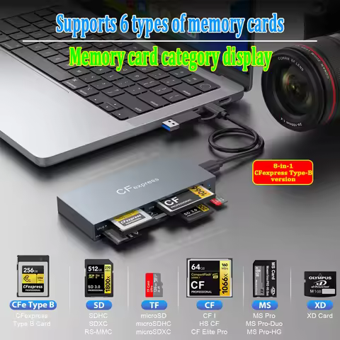CFexpress Type B & SD/SDHC/SDXC & MS & XD & CF & Micro SD/TF Six Card Slots USB 3.2 gen 2 10Gbps Car