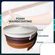 Minehome 3CMX5M FOAM TYPE Wainscoting Self Adhesive Skirting Sticker Frame Dinding Bingkai Wall Decoration Line