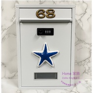 [Grocery King] White Starfish Mailbox Combination Lock With House Number/5 Colors Optional// Good We