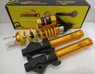 Fast Bikes Paket Hemat Shock Depan + Shock Belakang Motor Beat Vario Scoopy Genio Spacy Warna Emas