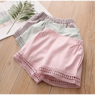 2021 New Casual 2 3 4 5 6 7 8 9 10 Years Children Fashion Cotton Lace Age Solid Color Cotton Summer Shorts For Kids Baby Girls