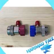 HarimauFaiz Quick Coupler Set, R134a, High &amp; Low Side. manifold gas connectors r134a Adjustable AIRCOND Connector Joint