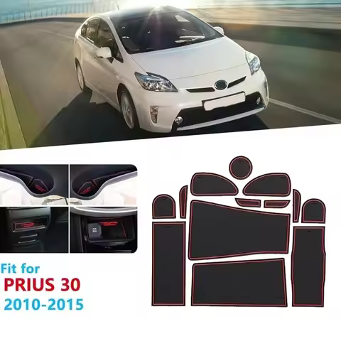 Anti-Slip Rubber Gate Slot Cup Mat for Toyota Prius 30 XW30 ZVW30 2010-2015 Door Groove Mat Accessor