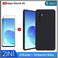 case oppo reno 6 4g soft casing free tempered glass oppo reno 6 4g