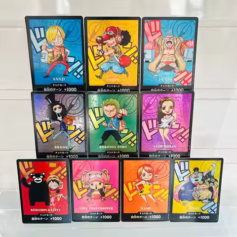 One Piece Straw Hat Pirates 10pcs DIY Cards with Holographic Texture, Perfect Condition Premium Anim