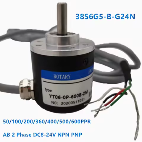 Rotary Encoder hotoelectric Incremental 38S6G5-B-G24N 50/100/200/360/400/500/600PPR AB 2 Phase DC8-2