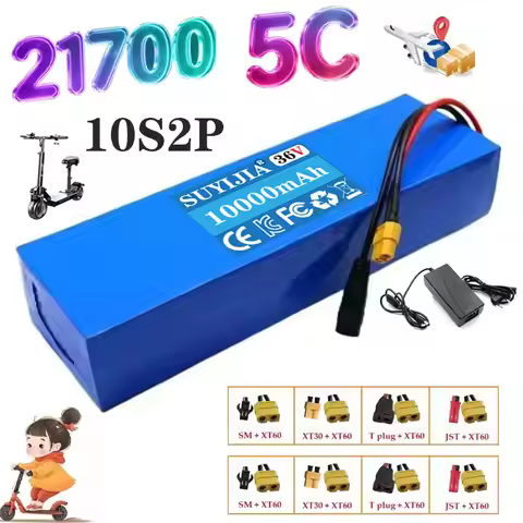 Made in China 36V10Ah 21700 5C Lithium Battery with BMS 10S2P Rechargeable for Fishing Bicycle Large