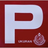2Pcs Front & Back P Sticker Lesen For Car/ JPJ Compliance P Lesen Ukuran JPJ 2 Keping Depan & Belaka