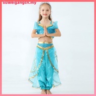 Animation Movie  Kids Princess Jasmine Aladdin Cosplay Party  Animation Costume