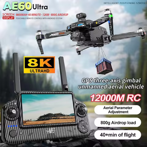 The 2025 New AE60 Ultra-Professional Drone, equipped with an 8K camera, GPS positioning, a three-axi