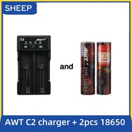 AWT C2 li-ion battery charger With 18650 3500mah 35A Rainbow battery
