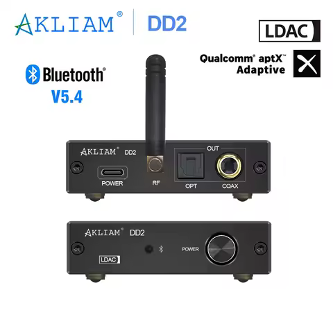 AkLIAM DD2 LDAC Aptx-Adaptive Bluetooth 5.4 to SPDIF Coaxial and Optical Output Digital Interface AP