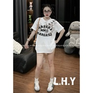 Sports T-shirt Number 6 Short Sleeve Printed Wide Letters Hide Qcc Freesize Buttocks