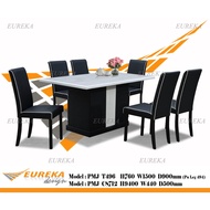 EUREKA C8712 5ft Rectangle Dining Table Set 6 Chair / Meja Makan (Deliver & Installation Klang Valle