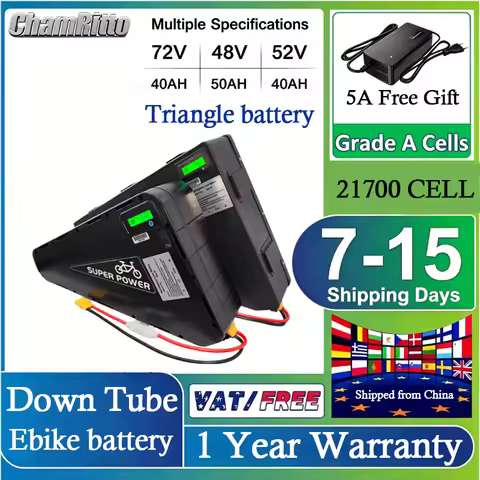72v cham rider 3000w Electric Bicycle Triangle battery 36v 48v 52v ebike 30 40ah 50ah 60ah 60v 1000w