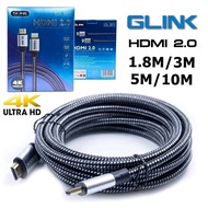 Glink GL-201 สาย HDMI V 2.0 1.8m 3M 10M รุ่น HDTV Cable 4K Full hd 24K Gold Plate
