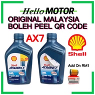 QR CODE SHELL MALAYSIA STOCK AX7 10W40 1L 4T ENGINE OIL MINYAK HITAM OIL FILTER YAMAHA LC135 Y15 Y16