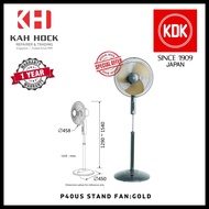 KDK : P40US STAND FAN (16 INCH) w GOLD METAL BLADE - 1 YEAR LOCAL WARRANTY. *SPECIAL DEAL WHILE STOCK LAST!
