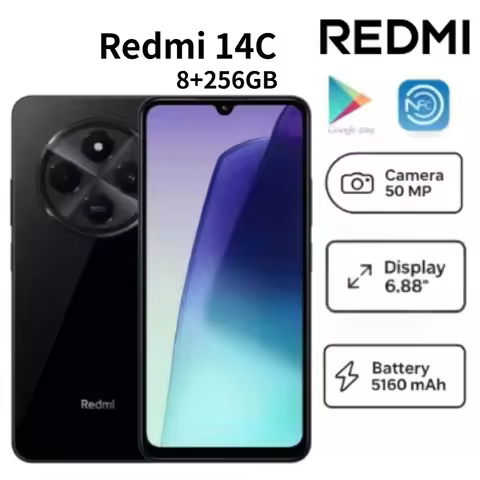 2026 Newest Model Redmi 14C Global Version High-Performance Smartphone 8GB RAM256GB Storage 6.88-Inc