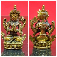 Very Exquisite Copper Mini Type Worship Style Tibetan four-Handed Guanyin Bodhisattva Icon statue Sm