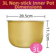 Electric Rice Cooker Inner Pot 3L