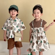 90-150 Brother Sister Clothes Boy Suit 2605KA116 Girls Dress Boy Baby Suit Girl Baby Dress Boy Big B