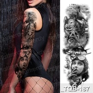 Mechanical Temporary Tattoos Men Large Full Arm Tatoo Sleeve Men Boys Planet Skull Lion Fake Tattoo 