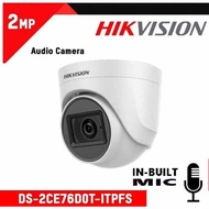 Hikvision DS-2CE76D0T-ITPFS 2.8mm Audio over Coaxial 2MP 1080p Turret Dome Indoor TVI CCTV camera