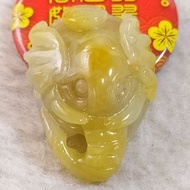 🐘出將入相🐘天然緬甸玉 A貨 翡翠 黃翡 精雕 象 大象 象首 玉象【92jade】翡翠大象 玉大象 象首玉墬 封侯拜相