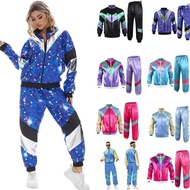 Mens 80s 90s Shell Suit Costume Adult Sports Men Sports 80s 90s Adult Fancy Dress Outfit Shell Suit 