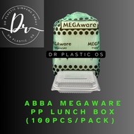 CHEAPEST PP LUNCH BOX ABBAWARE KOTAK NASI MEGA ABBA 100PCS