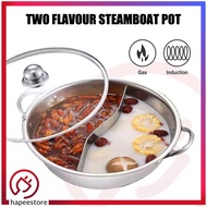 Stainless Steel (Yuan Yang / Dual Flavour / Two Flavour) Steamboat Pot (Induction/Gas) (FREE GIFT!)