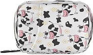 Plaaee Weekly Pill Organizer Case 7 Day Cute Cow Flower Portable Pill Box Bag Medicine Organizer Pill Container with Zipper for Travel Family Business Camping
