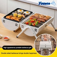 YOUECE BBQ Grill, Dual Side Multifunctional Barbeque Stove, Portable Folding Barbecue Tools Camping 