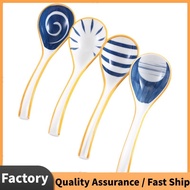 Ceramics Soup Spoons Set of Japanese Soup Spoon Long Handle Soup Spoons for Pho Ramen Noodles Wonton