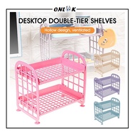 Mini 2-Tier Plastic Shelf/ Multipurpose Table Shelf 2-Tier Storage Shelf Kitchen Make Up Table Shelf