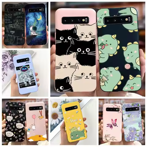 For Samsung Galaxy S10 S10e S10+ Case Cute Dinosaur Cartoon Cover Soft TPU Phone Case For Samsung S1