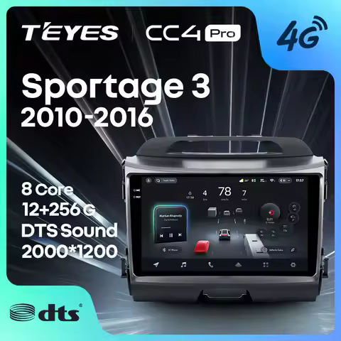 TEYES CC4 PRO For Kia Sportage 3 SL 2010 - 2016 CarPlay Android Auto 2DIN Car play Radio Multimedia 