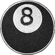 Papapatch 8 Eight Ball Billiards Pool Circle DIY Jacket T-shirt Sew on Iron on Embroidered Applique 