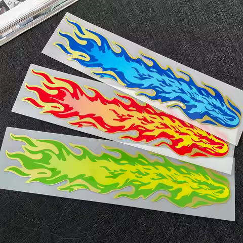 2D Flat, 2D Flat Sticker Decal Motorcycle Sticker 2D Flat Sticker Flame Motorcycle Sticker