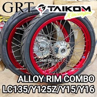 [TAIKOM COMBO TAYAR GRT] LC135/Y125Z/LCV8/Y15/Y16/RS150/RSX150 ALLOY RIM TAIKOM COMPLATE SET TAYAR G