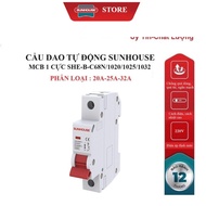 SUNHOUSE MCB 1-POLE AUTOMATIC BREAKER SHE-B-C68N/1020/1025/1032_Genuine product