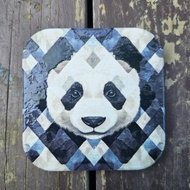 大魔術熊貓麻婆豆腐-晶雕陶瓷吸水杯墊