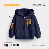 Children's Basic Zipper Jacket, Soft Material, Basic Lets Ride Hoodie, Ages 1-6 Years