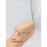 Nori anklet +m. square full mp genuine silver anklet/ 925 silver gold plated