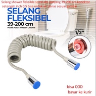 Flexible spiral abs shower hose 39-200 cm long, half inch connector, 0.5 can be used for hot water a